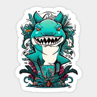 Shark in mayan style Sticker